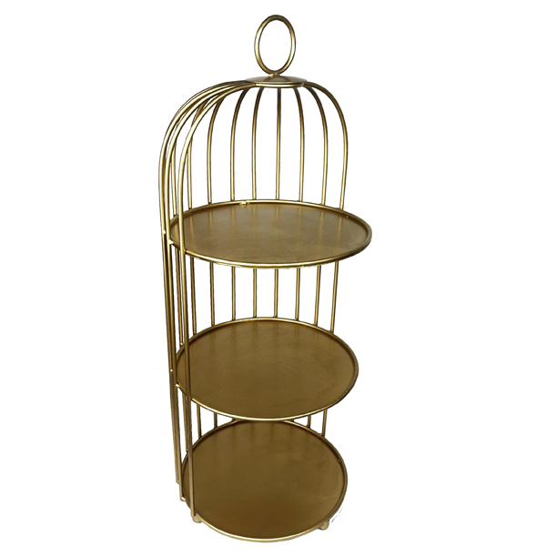 3 Tiered Gold Birdcage Dessert Stand